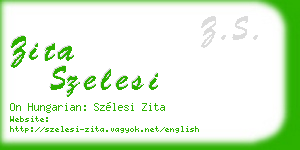 zita szelesi business card